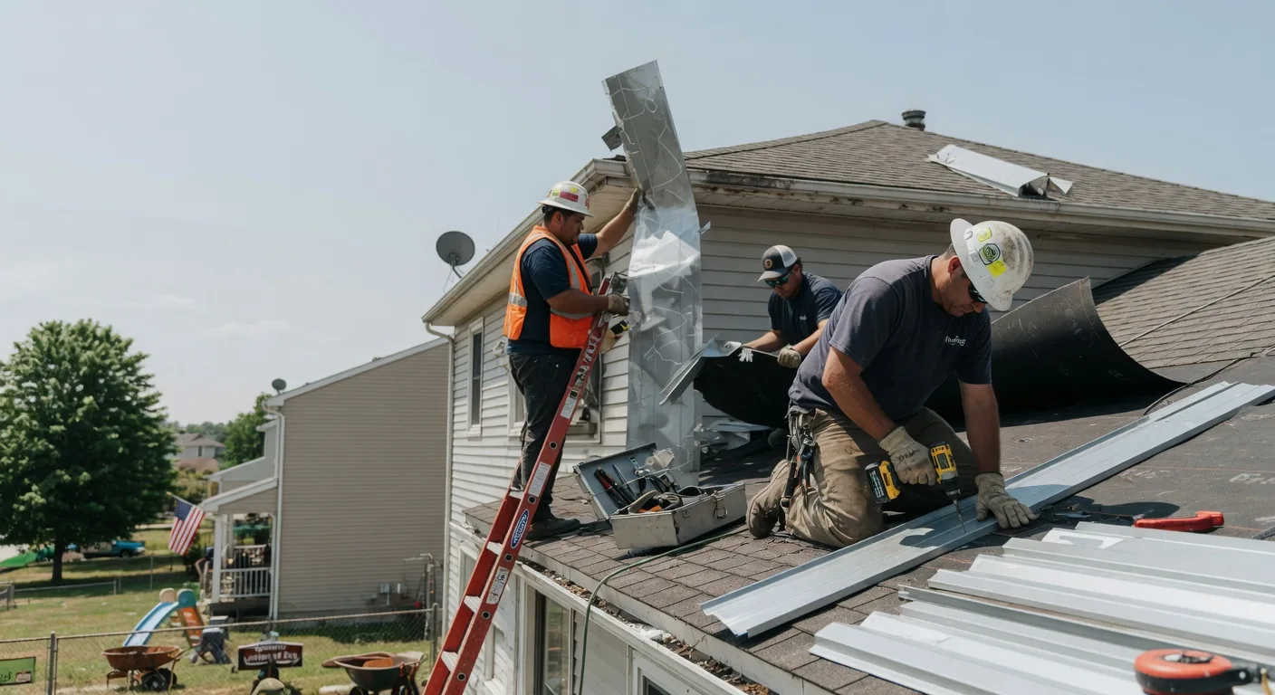 Storm Damage Metal Roof Repair in Creighton, PA